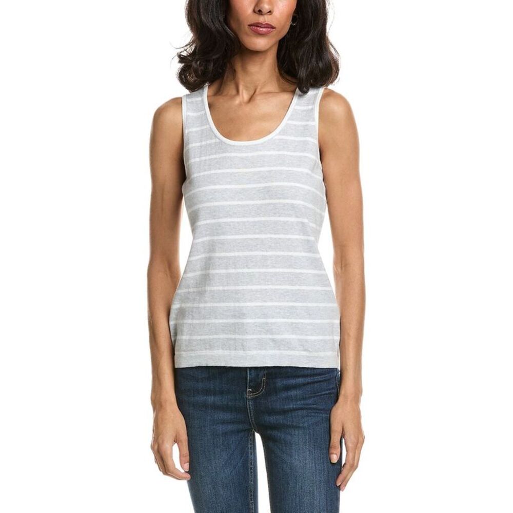 Forte Womens Cashmere-Blend Tank Top, White